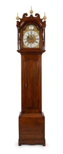 A Georgian oak long case clock, circa 1760, 240cm high, 38cm wide, 24cm deep