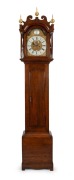 A Georgian oak long case clock, circa 1760, 240cm high, 38cm wide, 24cm deep