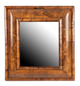 William & Mary antique walnut framed mirror, circa 1700, glass replaced, 57 x 53cm overall PROVENANCE: Jason E. Sprague collection; London, UK / Melbourne, Australia 