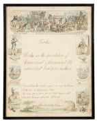 "THE VICTORY OVER THE FRENCH IN EGYPT, WITH THE TAKING THE INVINCIBLE FLAG", hand-coloured engraving showing numerous views and vignettes of battle scenes and protagonists, circa 1801, 52 x 32cm overall - 2