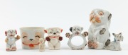 BONZO porcelain and celluloid items, circa 1930s, (7 items), the largest 12cm high
