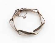 GEORG JENSEN vintage Danish sterling silver bracelet, mid 20th century, oval factory mark, ​​​​​​​25 grams