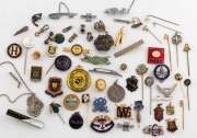 Badges, pins, brooches, jewellery, medallions etc, (qty)