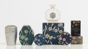 LE NARCISSE BLEU group of cosmetic boxes, perfume bottle, etc, (7 items), the bottle 6.5cm high