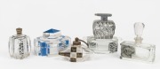 Art Deco glass atomizers, perfume bottles and lidded jars, circa 1930, (6 items), the largest 14cm wide