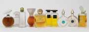 Ten assorted vintage perfume bottles including LANVIN, MELBA, EAU ARPAGE, MONTANA and DE VIGNY, the largest 17cm high