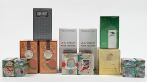 Eleven perfumes and eaude toilette, all boxed with original sealed packaging, including ISSEY MIYAKE, INFINITY, NINA RICCI, LANVIN and others