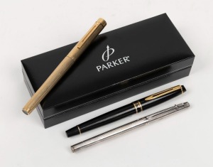 Three vintage fountain pens including WATERMAN
