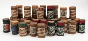 Box of assorted cylinder phonograph rolls, (qty)