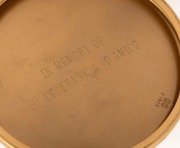 A gilt silver and brass offering chalice with engraved dedication to base "IN MEMORY OF 1st LT. FRANK A. D'AMICO", mid 20th century, ​​​​​​​19cm high - 2