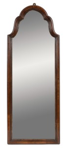 A Georgian style walnut framed portico mirror, early 20th century, ​​​​​​​71 x 27cm