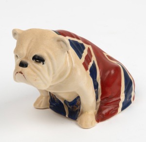 ROYAL DOULTON "British Bulldog" English porcelain statue, stamped "Royal Doulton England" with lion and crown mark plus registration number, ​​​​​​​10cm high x 15cm long