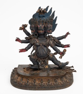 A Shadbhuja Mahakala or Ma Tou&nbsp;(Horse-head) cast bronze statue Qing dynasty,&nbsp;18th/ 19th century, 18cm high