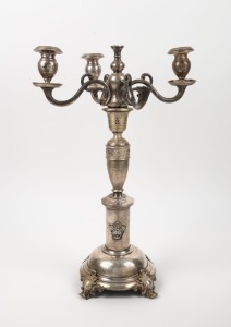 An antique Austro-Hungarian candelabra, (incomplete), 19th century, 54cm high, 1275 grams