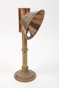 An antique brass tatting light, 19th century, 39cm high