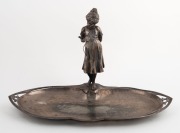W.M.F. German Art Nouveau&nbsp;silver plated figural dish, circa 1900, 21cm high, 33cm wide