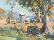 ERNEST BUCKMASTER&nbsp;(1897&ndash;1968), (untitled farmyard scene), oil on board, signed lower left "E. Buckmaster", ​​​​​​​57 x 77cm, 73 x 93cm overall
