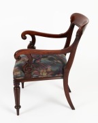 An antique English mahogany library armchair, circa 1825, 59cm across the arms - 2