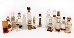 Seventeen assorted vintage and antique French perfume bottles, the largest 13cm high