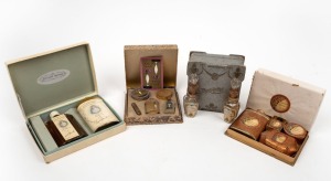 Four boxed sets of perfumes and cosmetics, including PAUL DUVAL "Ballet Russe", "Laroona", "Bourjois" and CHRISTY'S "Baronia Casket", the largest 19cm wide