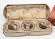 Three boxed sets of perfumes, including "CORDAY", "LANCOME" and "MUGETTA", the largest box 19cm wide - 2