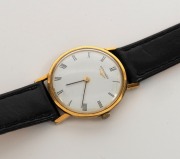 LONGINES&nbsp;gent's wristwatch with gold plated top and Roman numerals, together with a vintage DUNKLINGS ladies watch in steel case, (2 items) - 2