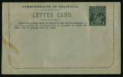 1914-18 (BW:LC18/23a) 1d KGV Sideface,&nbsp;perf.12&frac12; Die 1 in grey-black on Grey surfaced card with off-white cream interior, "Burrinjuck Dam, New South Wales, irrigating a young Citrus Orchard" illustration, message within, but not postally used, Cat $400 unu - 2