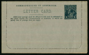 1914-18 (BW:LC18/93) 1d KGV Sideface&nbsp;perf.12&frac12; Die 1 in greenish-slate on Grey Surfaced Card with Off-White/Cream Interior, "North Terrace Adelaide" illustration, fine unused. - 2
