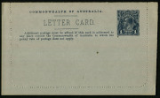 1914-18 (BW:LC18/118) 1d KGV Sideface perf.12&frac12; Die 1 in grey on Grey Surfaced Card with Off-White Cream Interior, "Russell Falls, Tasmania" illustration, fine unused. - 2