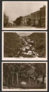 ST. HELENA: POSTCARDS: Real Photo views in sepia "Jamestown, Looking North", "Napoleon's Tomb" and "Main Street, Jamestown"; fresh Unused. (3).