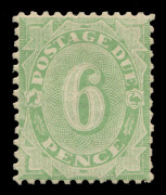 1907 (SG.D57) Wmk Crown/A 6d Dull Green, MLH. Fresh example, Cat. &pound;325.&nbsp;