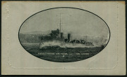 Australia: Postal Stationery - Letter Cards:1914-18 Military Views (BW:LC27/M4B) 1d KGV Sideface Design P12&frac12; in black on Grey to Greenish-Grey Card, white interior, "H.M.A.S. Yarra on Trial..." illustration, toning along dividing fold only, unused with K