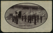 1914-18 Military Views (BW:LC27/M9B) 1d KGV Sideface Design, p12&frac12;&nbsp; in purple-brown on Grey to Greenish-Grey Card, white interior, "Signalling Exercise" illustration, 1916 (Mar.11) postal use from Melbourne to Coburg, Cat $120.