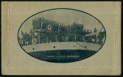 1914-18 Military Views (BW:LC27/M12B) 1d KGV Sideface Design, p12&frac12;&nbsp; in blue-black on Grey to Greenish-Grey Card, white interior, "Troops on board Transport" illustration, message & addressed but not postally used, fine condition.