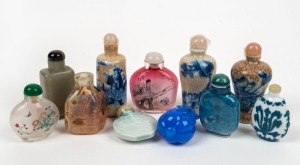 Eleven assorted opium and scent bottles, mostly Chinese, ​​​​​​​the largest 8.5cm high