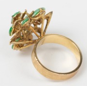An 18ct gold and jade cocktail ring, stamped "18k", ​​​​​​​6.8 grams - 2