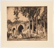 FRANK BRANGWYN (1867-1956), (​​​​​​​French scene), etching, signed lower right "Frank Brangwyn", 53 x 63cm, in card mount 68 x 77cm overall - 2