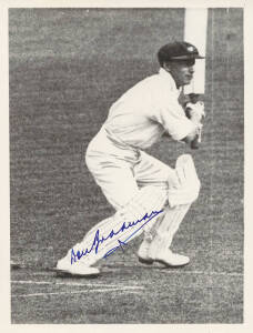 DON BRADMAN, signed photographs (5). Sizes vary, nice signatures.