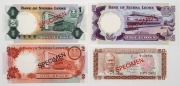 SIERRA LEONE: set of 4 'SPECIMEN' banknotes to 5L, each note numbered '*006515', uncirculated.