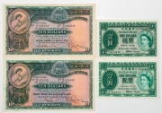 HONG KONG: 1952 and 1959 Government of Hong Kong $1 banknotes; together with Hong Kong & Shanghai Bank 1955 and 1958 $10 banknotes. (4); no tears or pinholes.