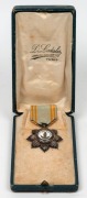 ROYAL ORDER OF THE STAR OF ANJOUAN, Chevalier (5th class) medal in original box. The Royal Order of the Star of Anjouan (Order de l'Etolie d'Anjouan) was an order created by Sultan Said Ali bin Said Omar of the Grande Comore Island of Anjouan in 1874. It