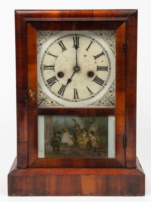 ANSONIA antique American timber cased mantle clock with eight day time and strike movement, 19th century, 33cm high