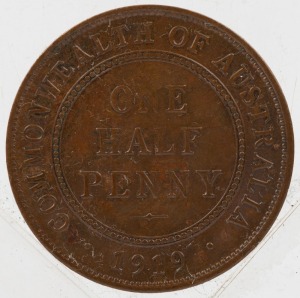 GEORGE V, 1919 Halfpenny, uncirculated.