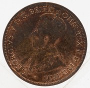 GEORGE V, 1920 Halfpenny, uncirculated with much mint red. - 2