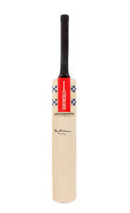 DON BRADMAN, lovely signature on full size "Gray-Nicolls" Cricket Bat. Superb condition.