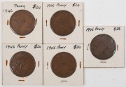 GEORGE VI, 1946 Penny (6), F/VF.