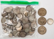 A 1934/35 Centenary Florin, three 1937 Crowns, plus a duplicated range of mainly pre-decimal Australian silver. Total weight: approx 900g.