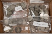1910 - 1963 accumulation (830g) plus a range of KGVI-QEII florins and a small packet of 3d - 2/- all reigns. (Total: 1.3kg).