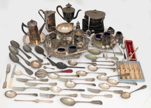 Assorted antique and vintage silver plated ware, 19th and 20th century, (qty)