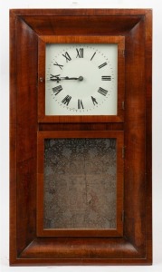 GEROME, antique American wall clock in ogee moulded walnut case, 19th century 76cm high